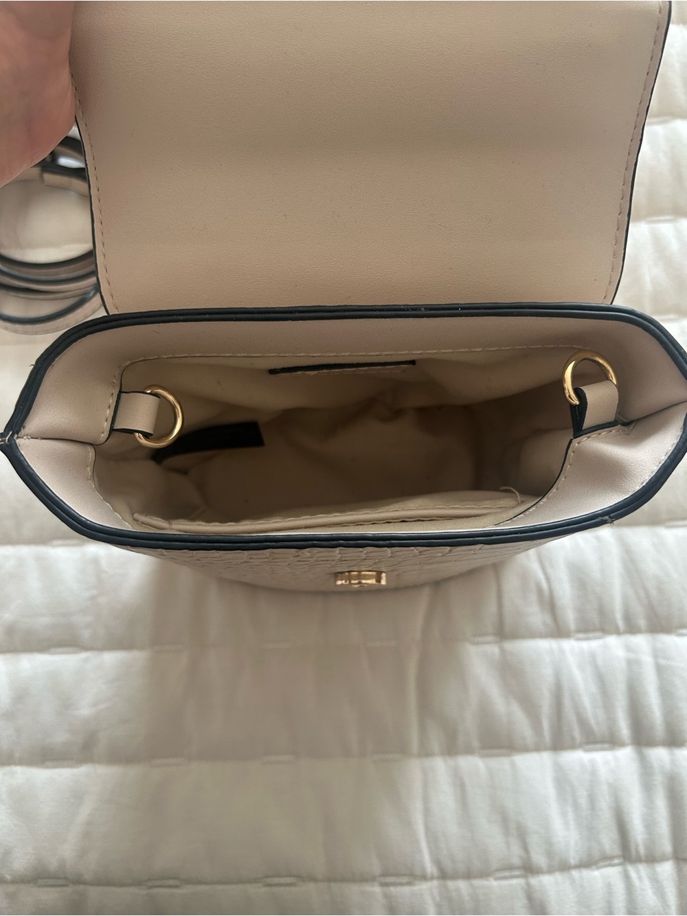 Peta + Jain Cream Croc-Embossed Top-Handle Crossbody with Gold Trim - Picture 2 of 2